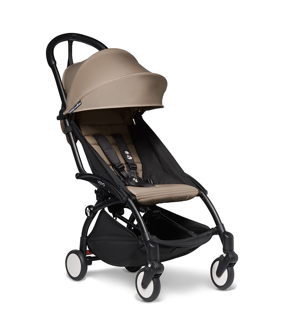 YOYO² Stroller 6+ Black Frame with Taupe Textiles, Taupe, mainview